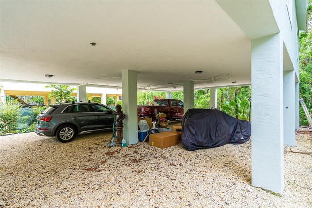 exterior space featuring a carport