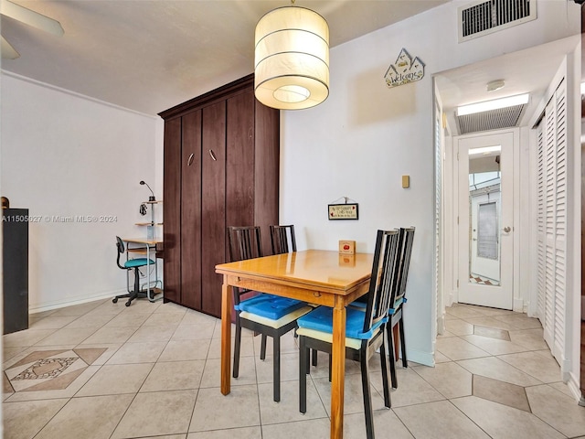 view of tiled dining space