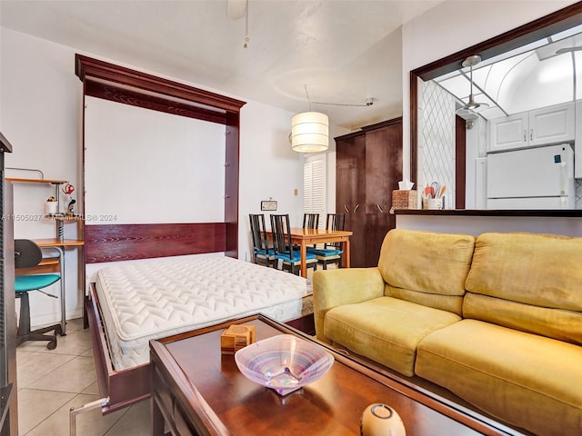 living room featuring tile flooring