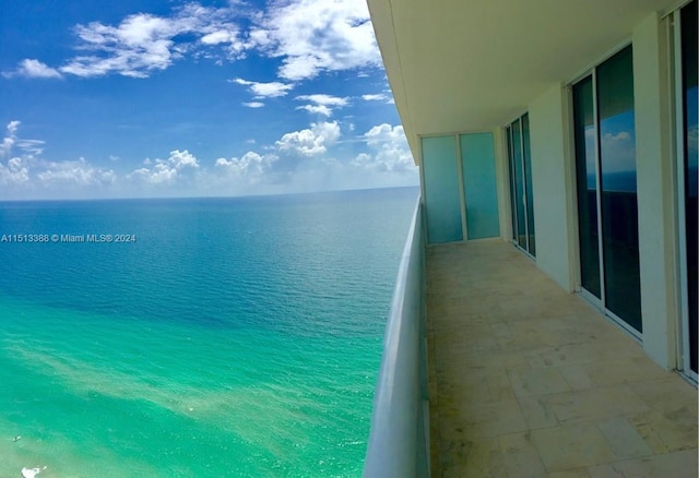 balcony with a water view