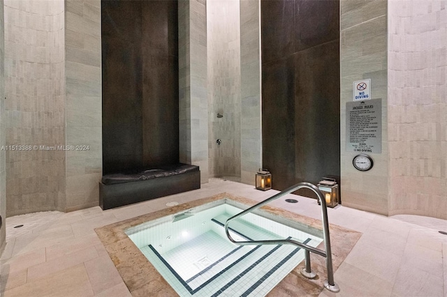 bathroom with tile floors