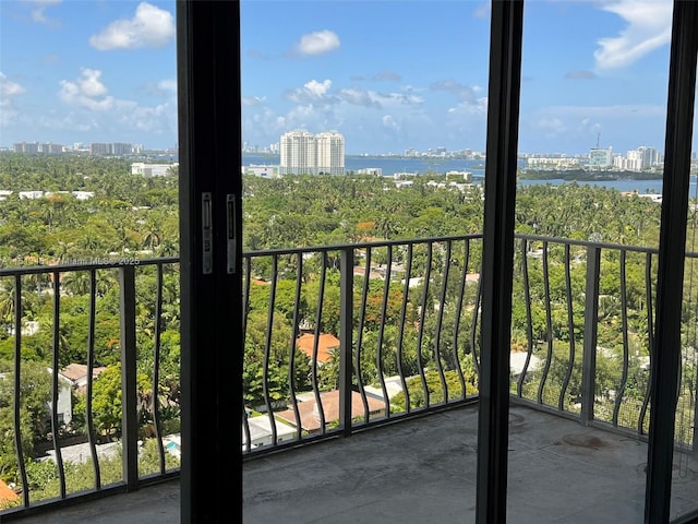 balcony with a water view