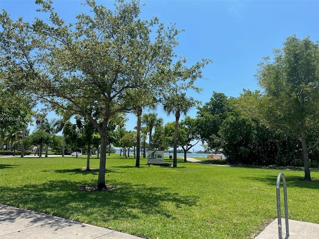 view of property's community featuring a yard