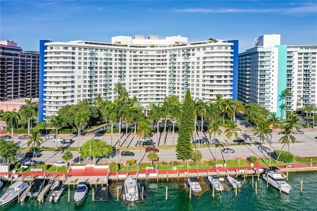 view of property with a water view