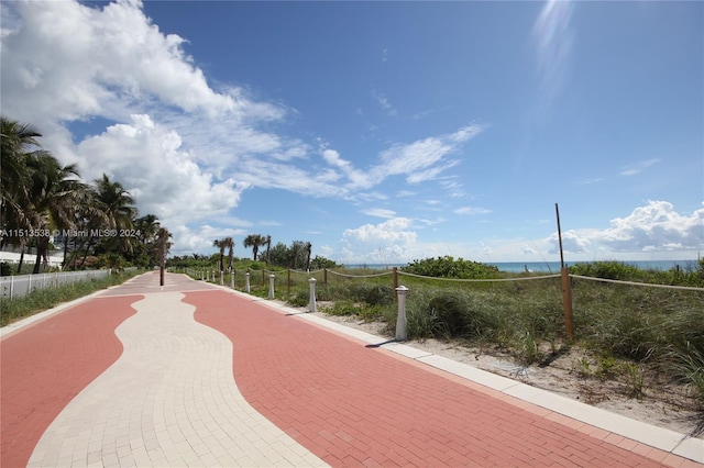 view of property's community with a water view