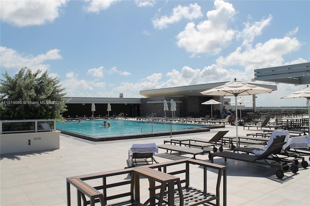 view of pool with a patio area