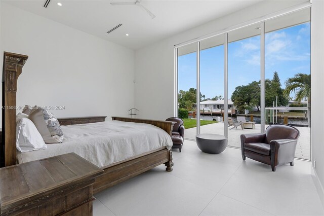 bedroom featuring access to outside