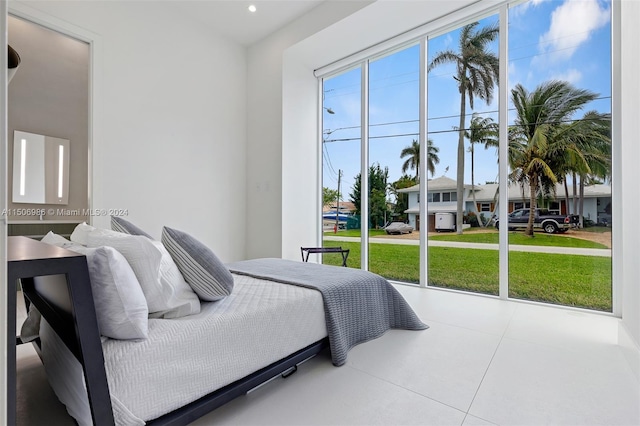 view of tiled bedroom