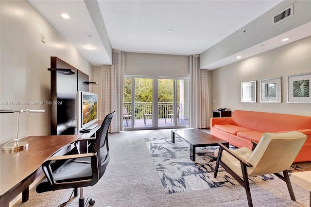 living room featuring carpet floors