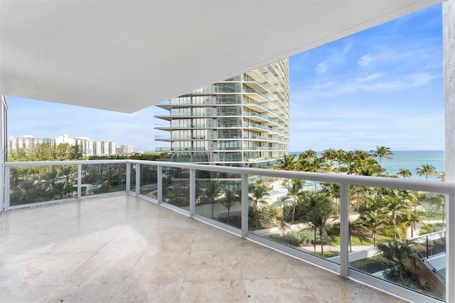 balcony with a water view