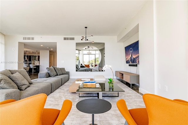 living room with hardwood / wood-style flooring