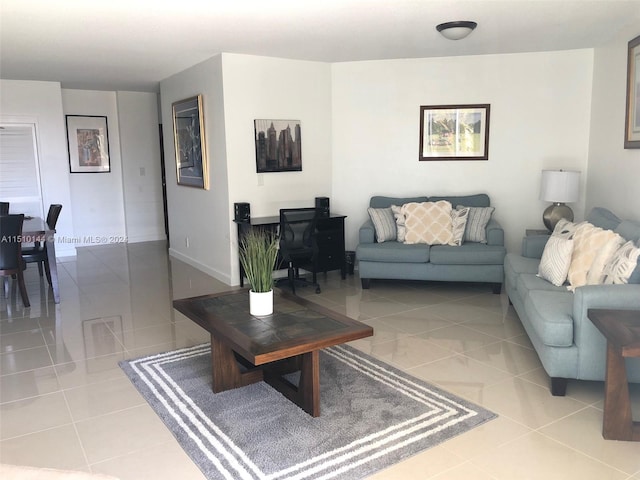 view of tiled living room