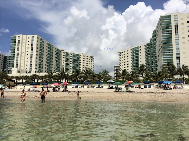 water view with a view of the beach