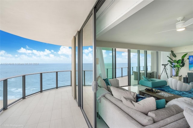 balcony with a water view