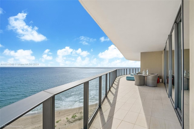 balcony with a water view