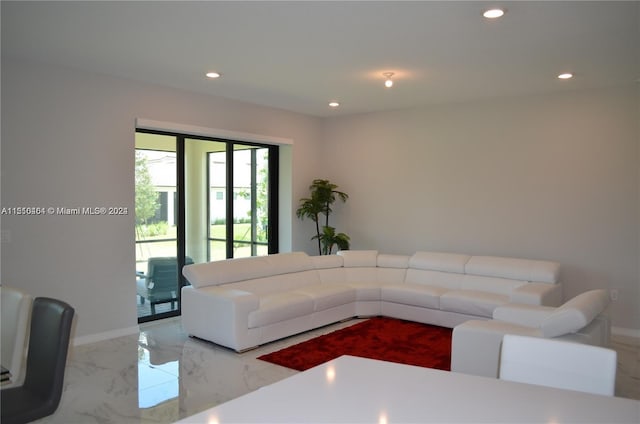 view of tiled living room