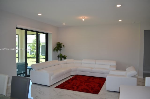 view of tiled living room