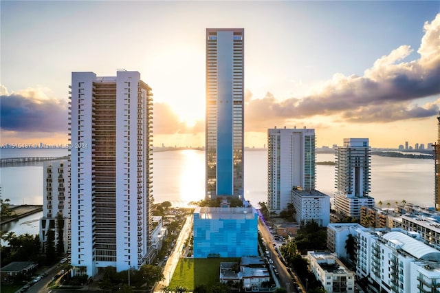 view of city with a water view