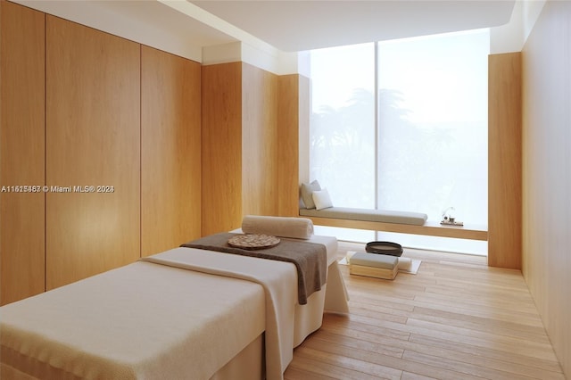 bedroom featuring light hardwood / wood-style flooring