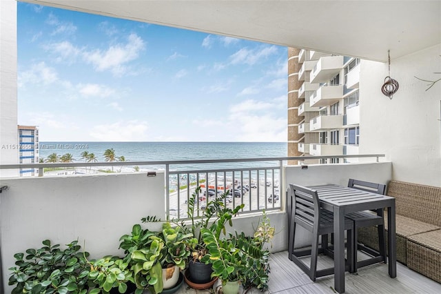 balcony with a water view