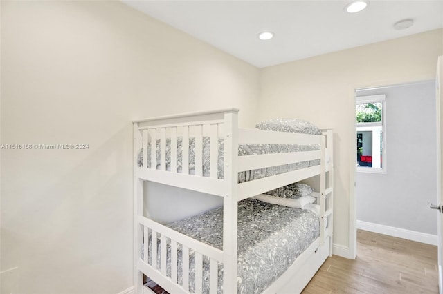 bedroom featuring light hardwood / wood-style flooring