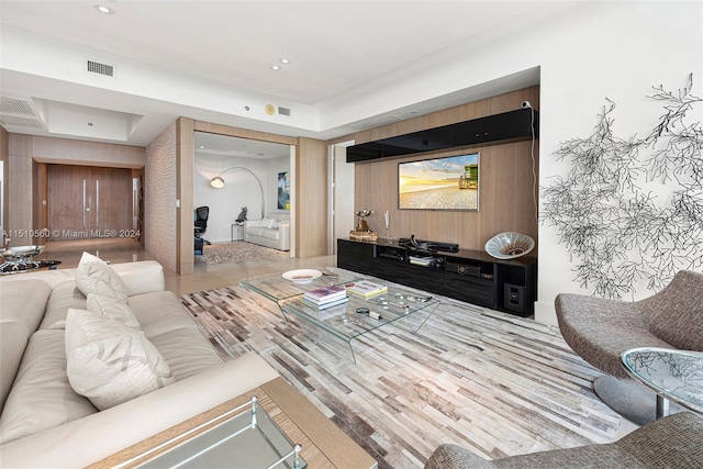 living room featuring light hardwood / wood-style floors