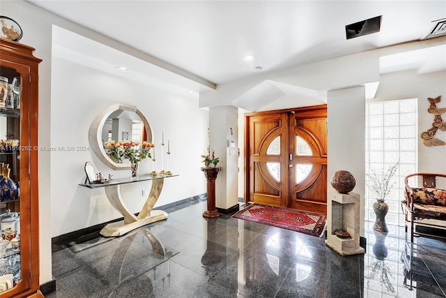 foyer entrance with french doors