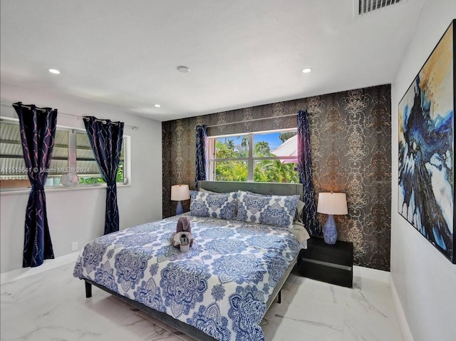 view of tiled bedroom