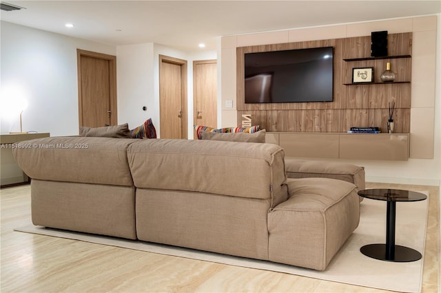 living room featuring light hardwood / wood-style flooring