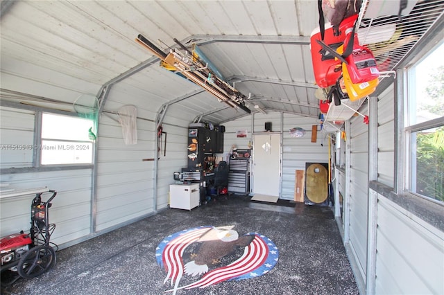 view of garage