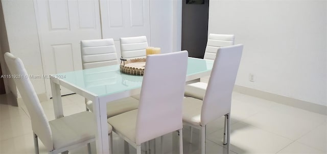 view of tiled dining area