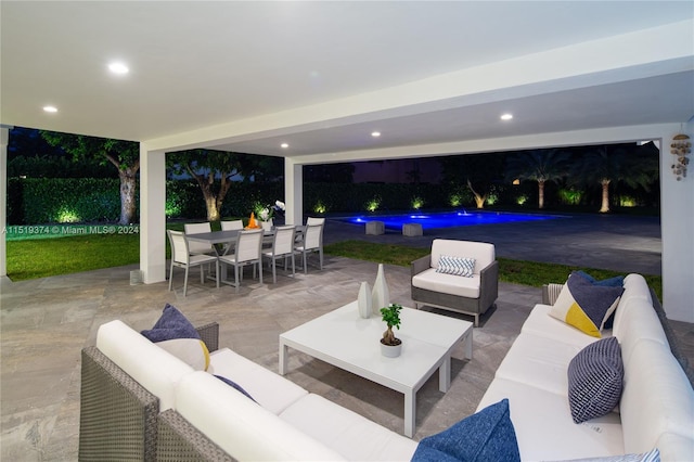 view of patio featuring an outdoor hangout area