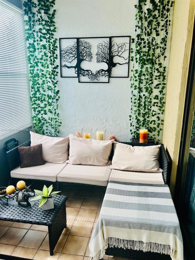 view of tiled living room