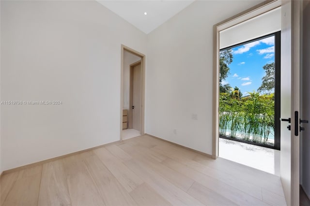 empty room featuring light wood-type flooring