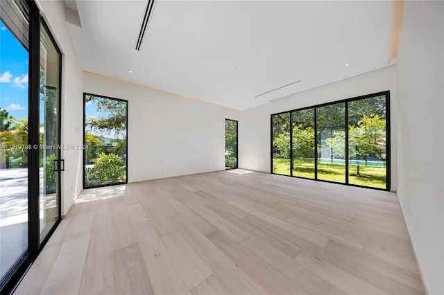 empty room featuring light wood finished floors