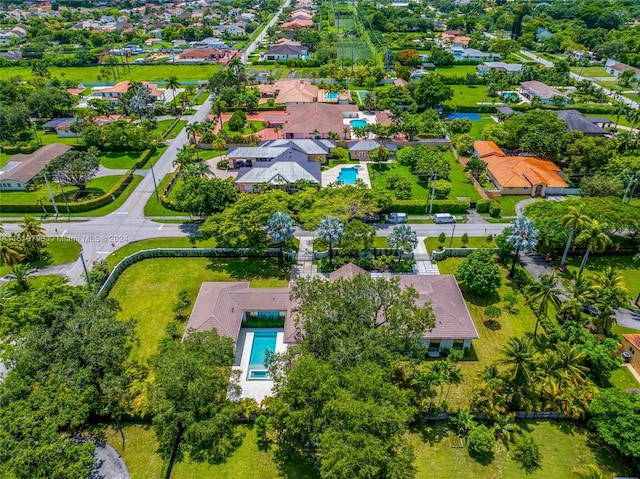 birds eye view of property with a residential view