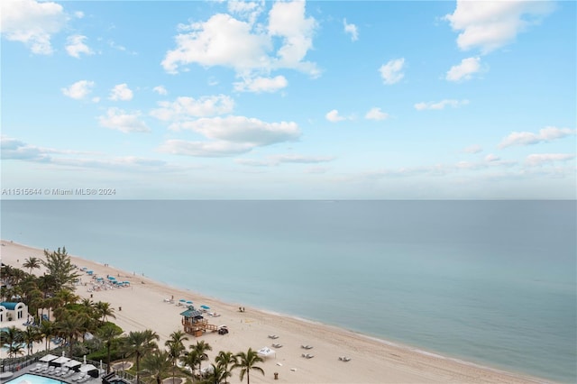 property view of water featuring a view of the beach