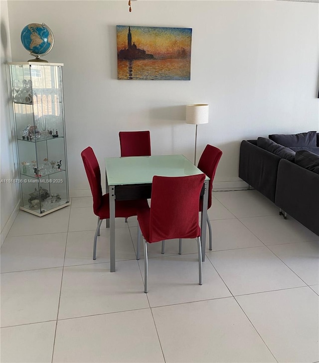 view of tiled dining room