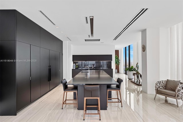 dining area with expansive windows