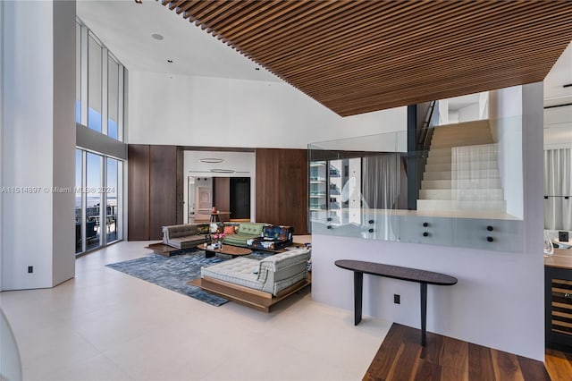 interior space with dark brown cabinets and a healthy amount of sunlight