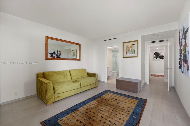 living room featuring light hardwood / wood-style flooring