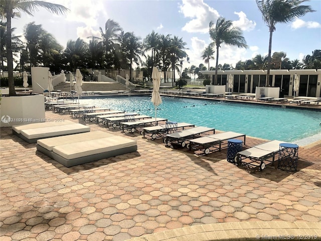 view of pool with a patio