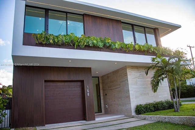 contemporary house with a garage