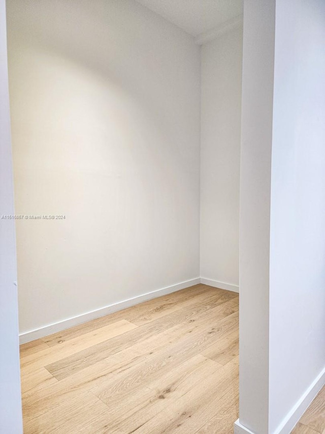 unfurnished room with light hardwood / wood-style flooring