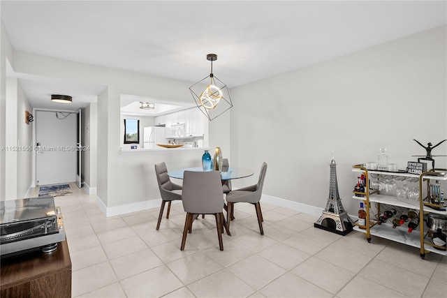 view of tiled dining room