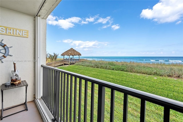 balcony with a water view