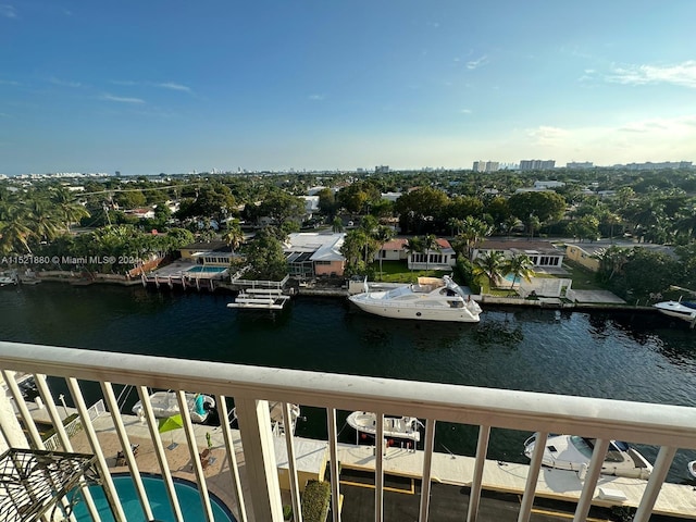 water view with a boat dock