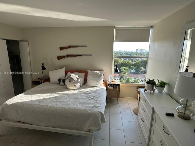 view of tiled bedroom