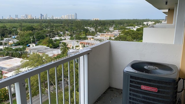 balcony with central AC unit