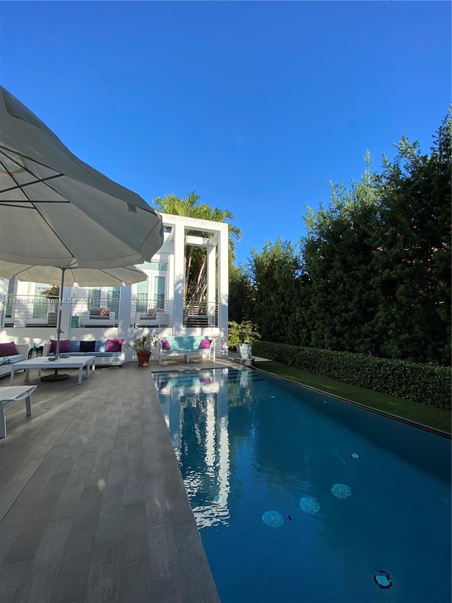 view of pool with a patio area